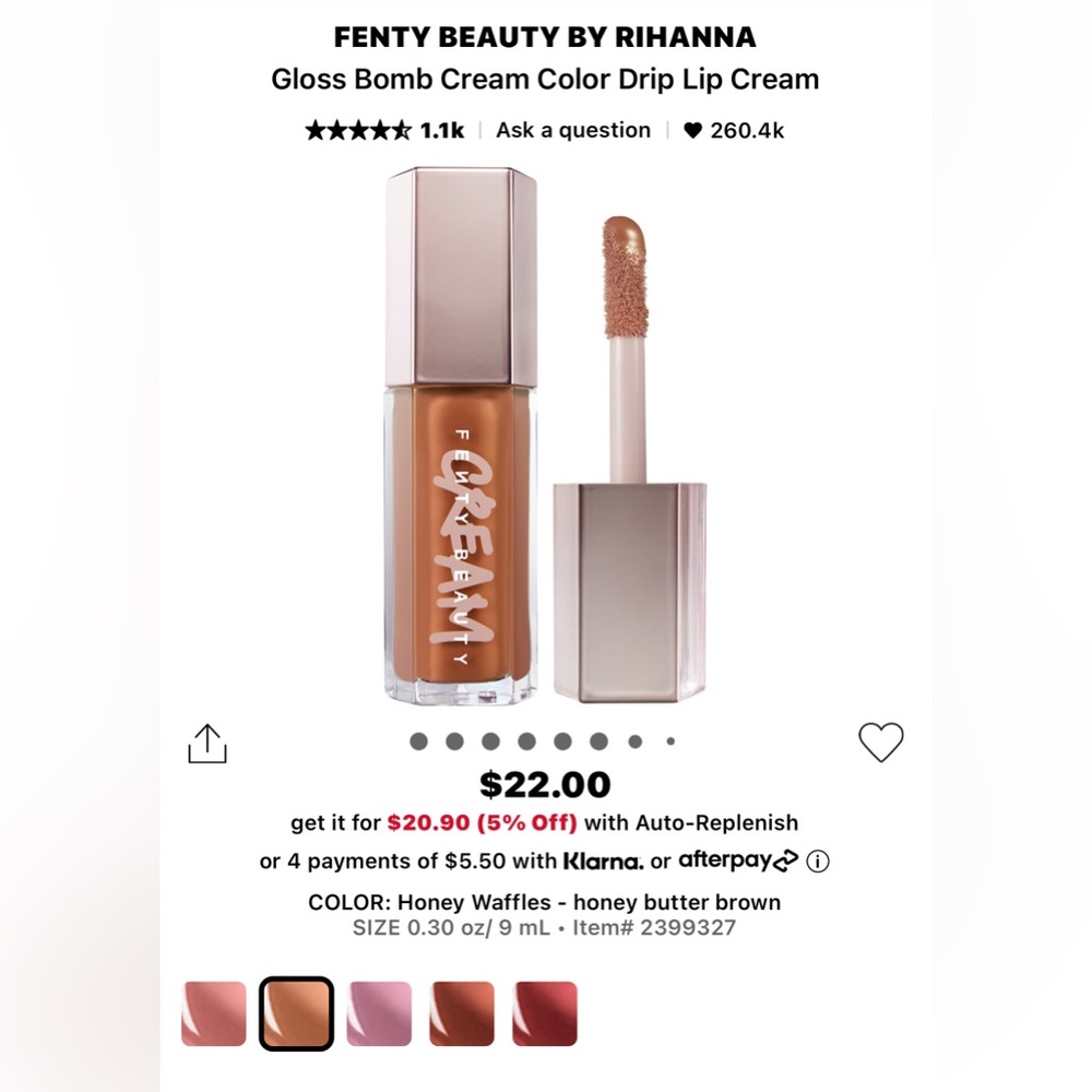 FENTY beauty by Rihanna Gloss bomb cream Honey waffles 03- New, No box